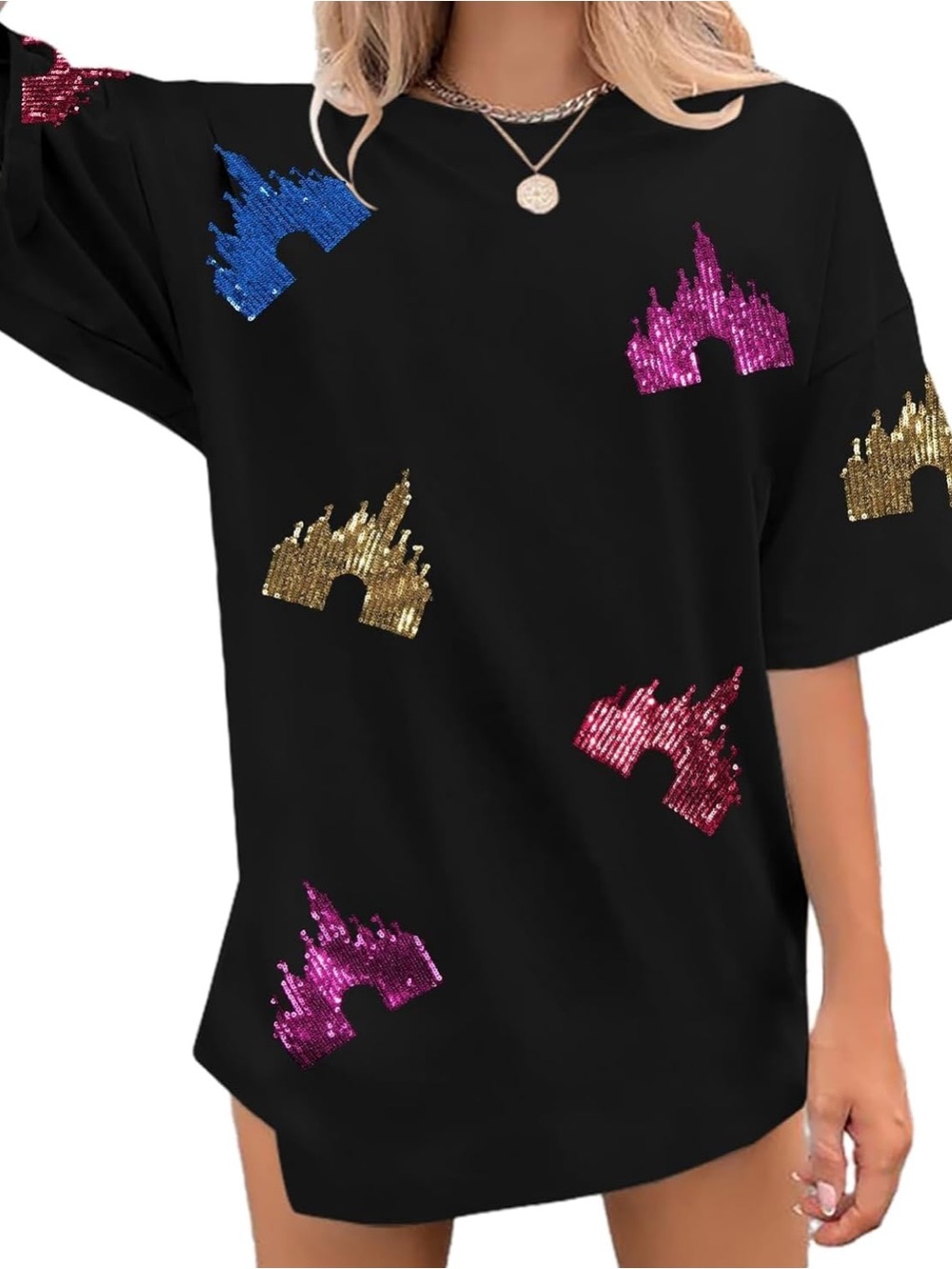 Disney Sequin Castle Graphic Tee